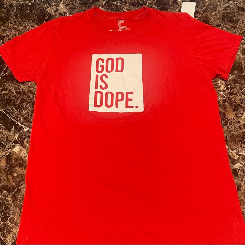Red 'God Is Dope' T-Shirt